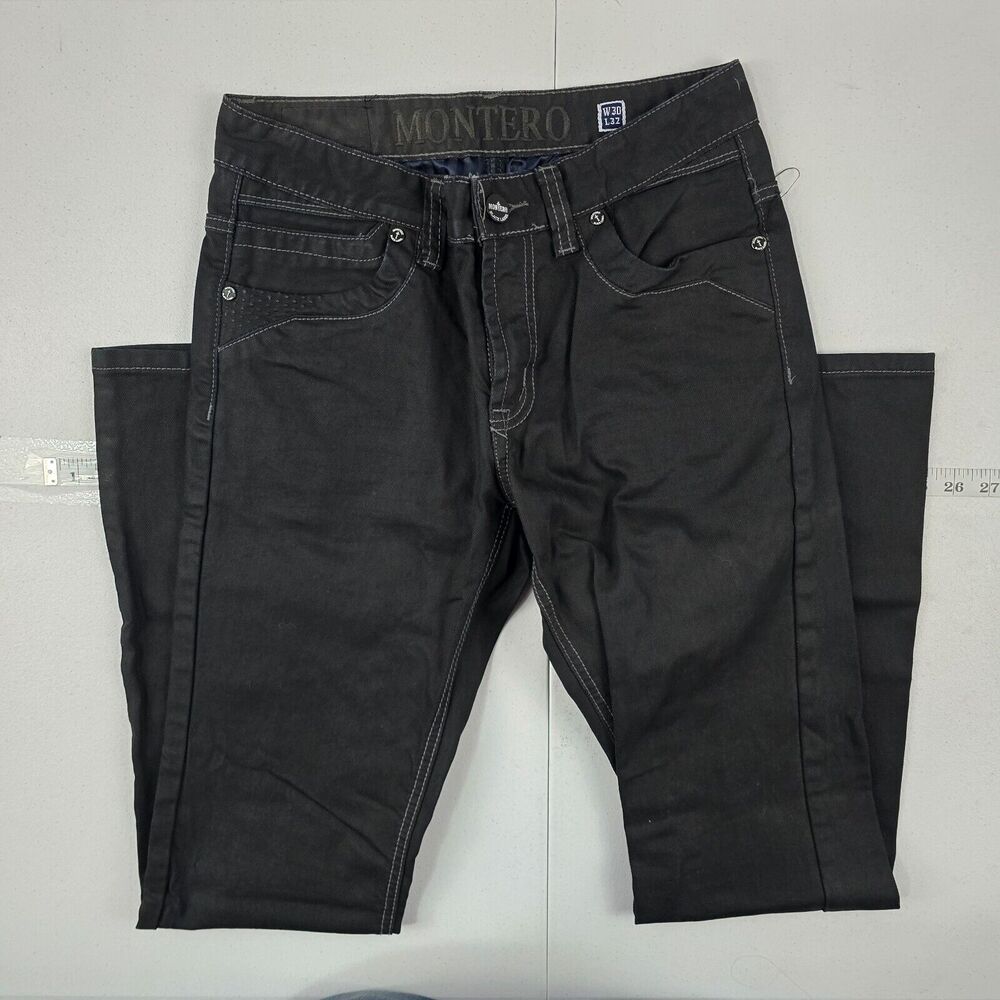 Montero straight jeans 30x32 mens dark‎ wash black 4824